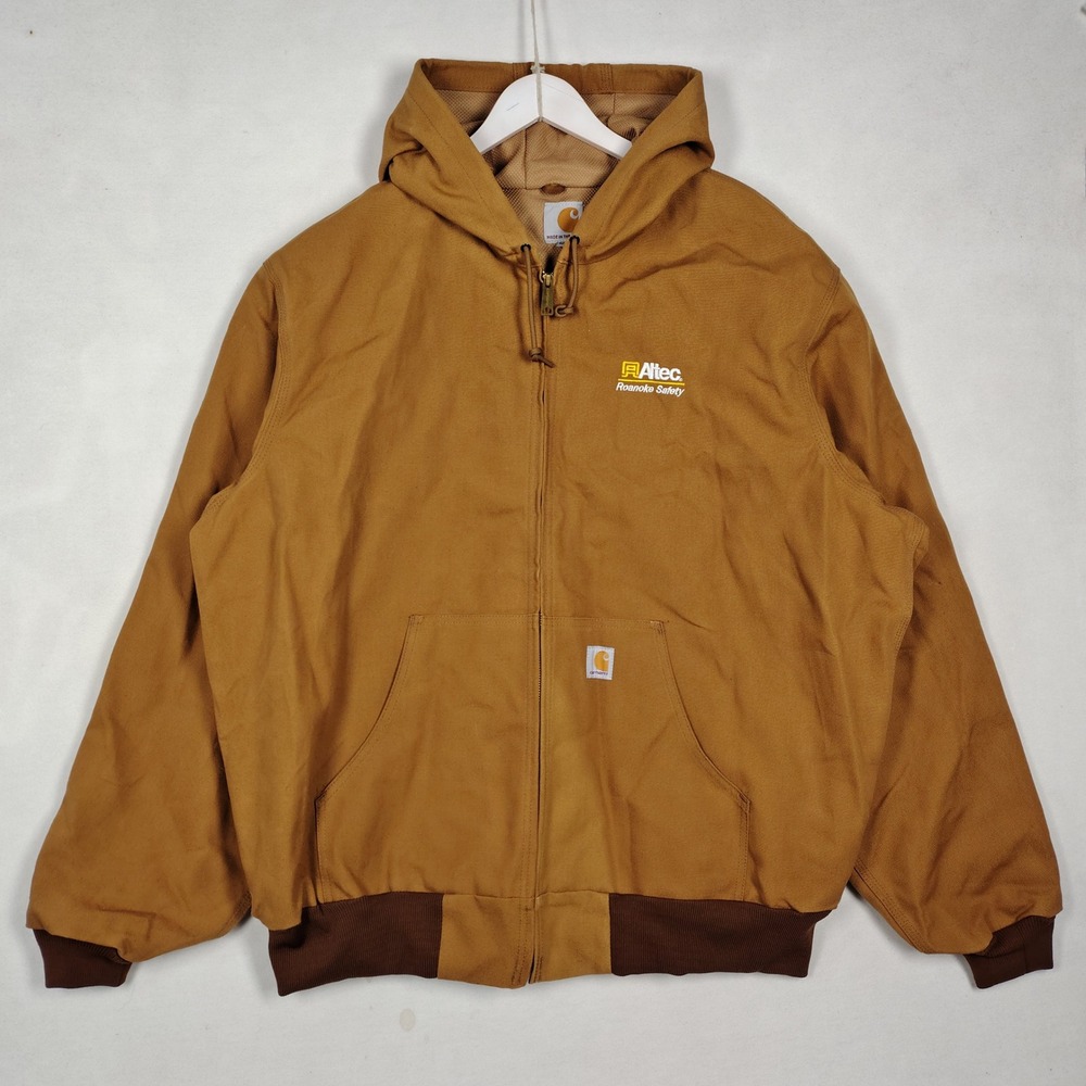 Carhartt J131 Brown Duck Thermal Lined Active Jacket Mens 2XL Tall Made in USA